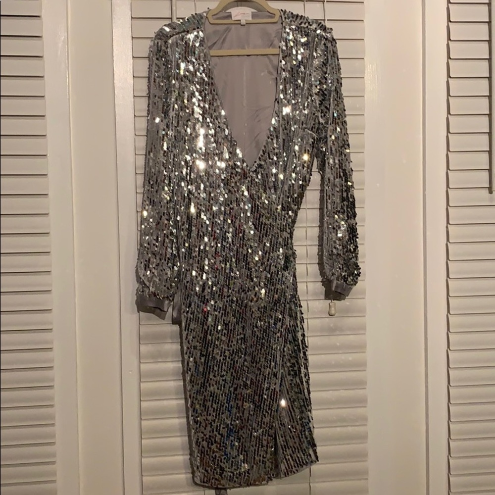 Sequin wrap dress